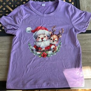 1211. 🎉🎄Toddler Girl Short Sleeve Festive Christmas Shirt